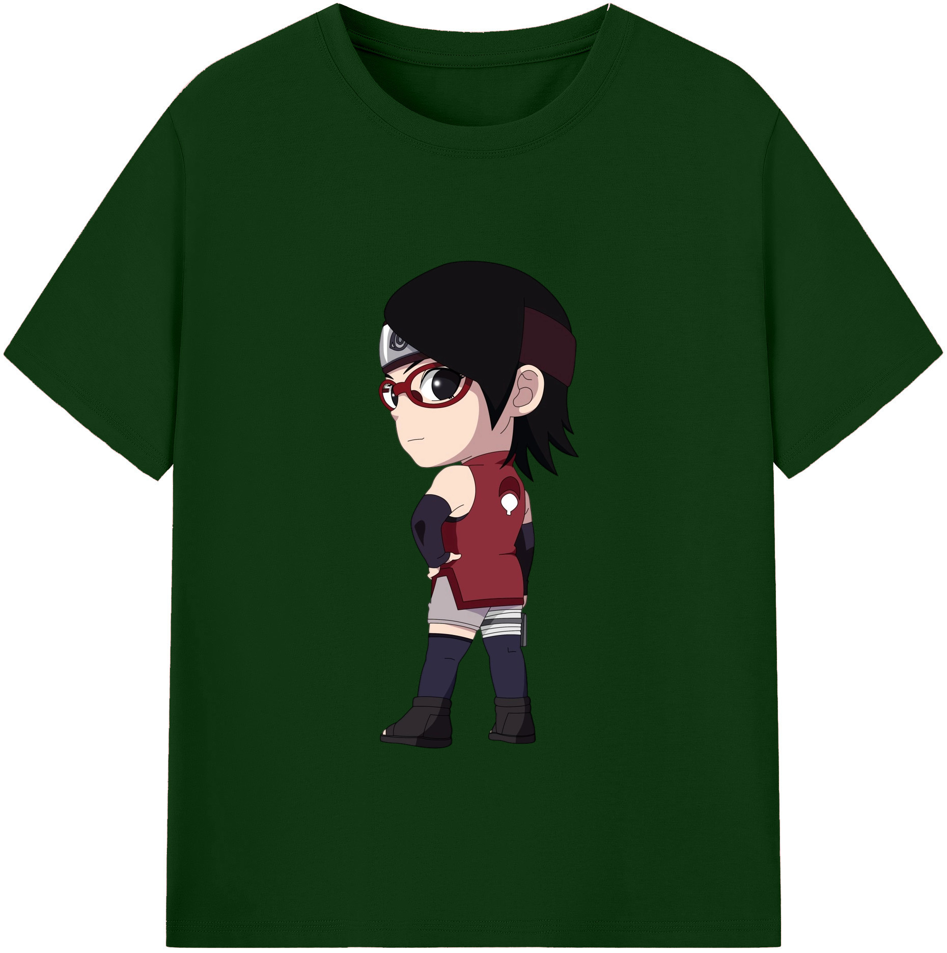 （画像用） NARUTO -ナルト- うちは サラダ Uchiha Sarada 綿100％半袖Tシャツ（フロントプリント）